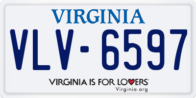 VA license plate VLV6597