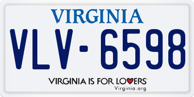 VA license plate VLV6598