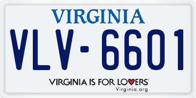 VA license plate VLV6601