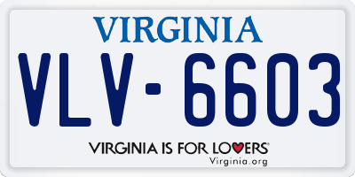 VA license plate VLV6603