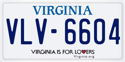 VA license plate VLV6604