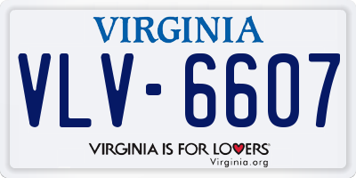 VA license plate VLV6607