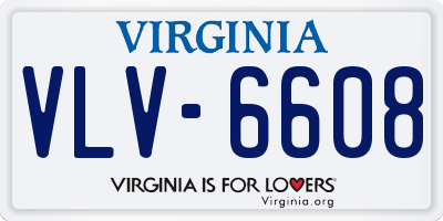 VA license plate VLV6608