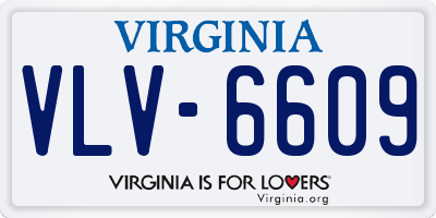 VA license plate VLV6609