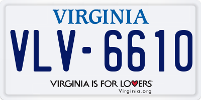 VA license plate VLV6610