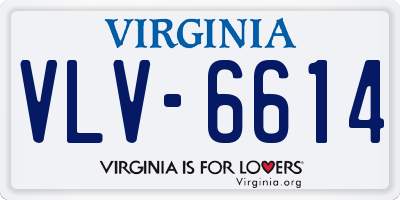 VA license plate VLV6614