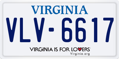 VA license plate VLV6617