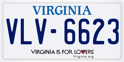 VA license plate VLV6623