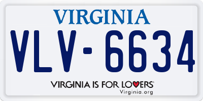 VA license plate VLV6634