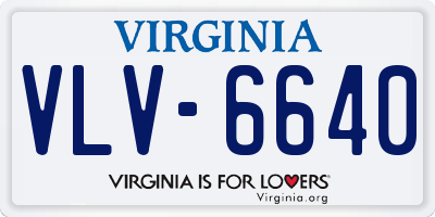 VA license plate VLV6640