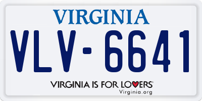 VA license plate VLV6641