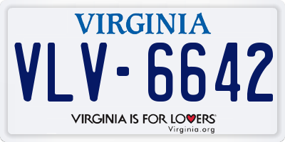 VA license plate VLV6642