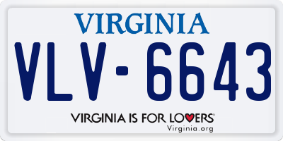 VA license plate VLV6643