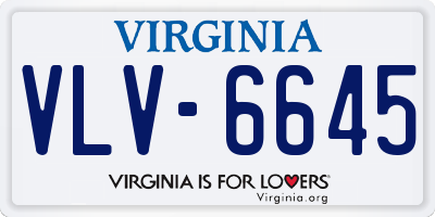 VA license plate VLV6645