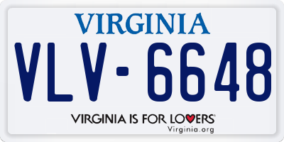 VA license plate VLV6648