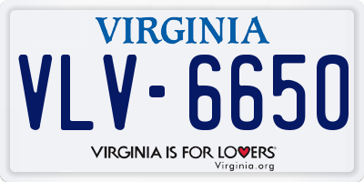 VA license plate VLV6650