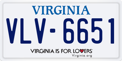 VA license plate VLV6651