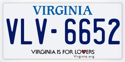 VA license plate VLV6652