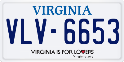 VA license plate VLV6653