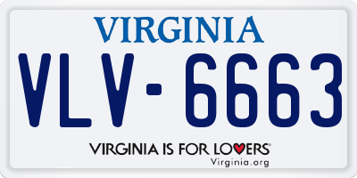 VA license plate VLV6663