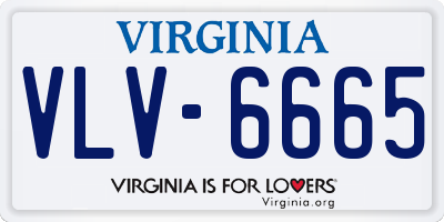 VA license plate VLV6665