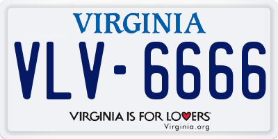 VA license plate VLV6666