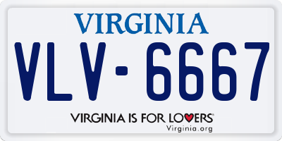 VA license plate VLV6667