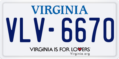 VA license plate VLV6670