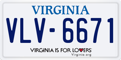 VA license plate VLV6671