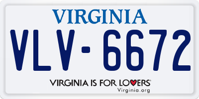 VA license plate VLV6672