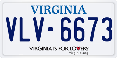 VA license plate VLV6673