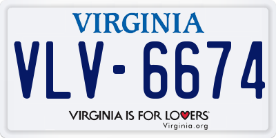 VA license plate VLV6674