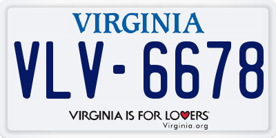 VA license plate VLV6678