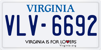 VA license plate VLV6692