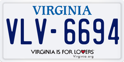 VA license plate VLV6694