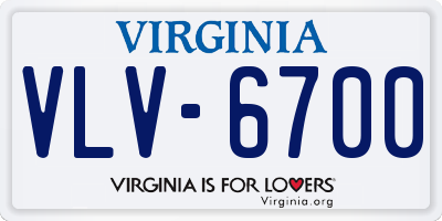 VA license plate VLV6700