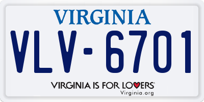 VA license plate VLV6701