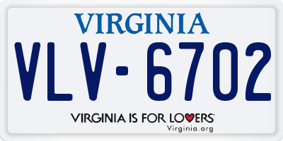 VA license plate VLV6702