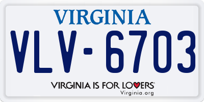 VA license plate VLV6703