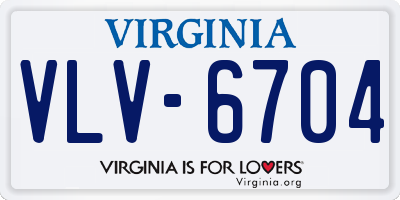 VA license plate VLV6704