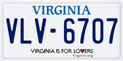 VA license plate VLV6707