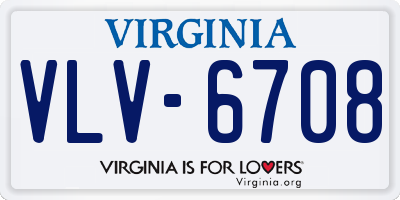 VA license plate VLV6708