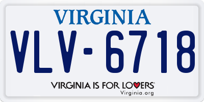 VA license plate VLV6718