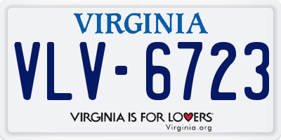 VA license plate VLV6723