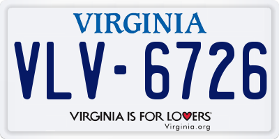 VA license plate VLV6726