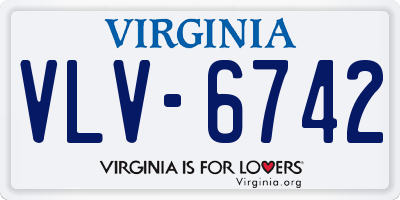 VA license plate VLV6742