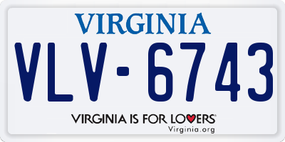 VA license plate VLV6743