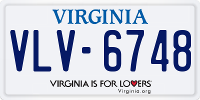 VA license plate VLV6748