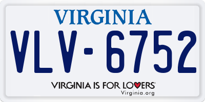 VA license plate VLV6752