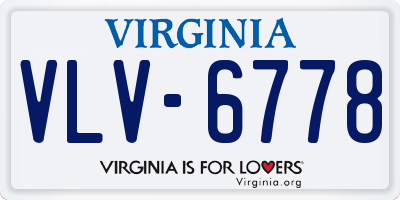 VA license plate VLV6778